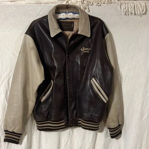 Vintage bomber, jacket, heavy leather